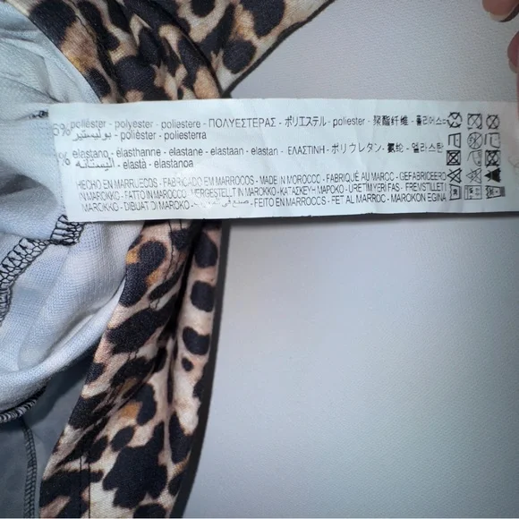 Zara Pencil Skirt Animal Print Size Large Midi Soft Stretch Knit Pull-On - Picture 4 of 6